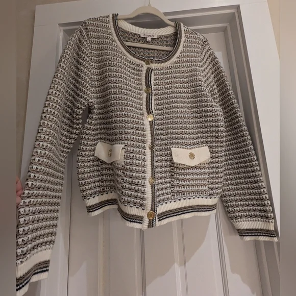 Nanette Lepore Tweed Cardigan L - Picture 4 of 14